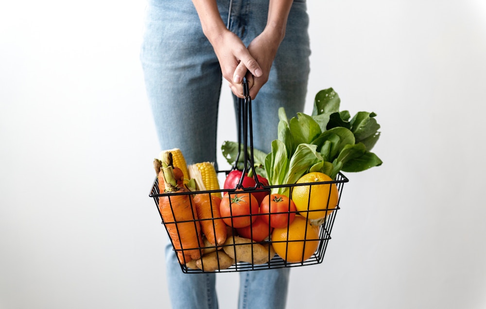 Basket of fruits and vege