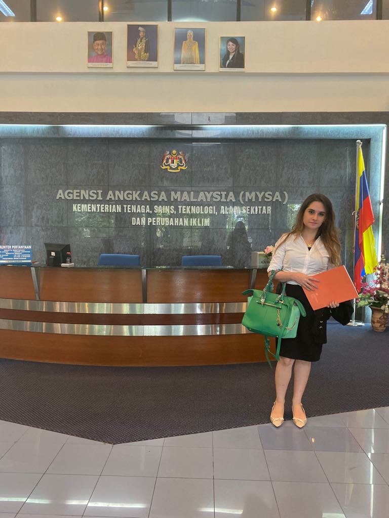 A picture of me at the reception area of Malaysian space agency building where the precision medicine event held.